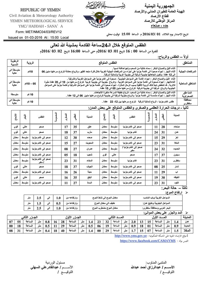 الطقس الاربعاء 2 مارس2016