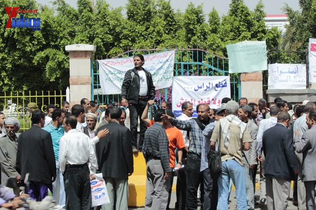 عمال وموظفي المسالخ يهددون باعتصام مفتوح أمام مبنى أمانة العاصمة إذا لم تنفذ مطالبهم إلى الغد 3