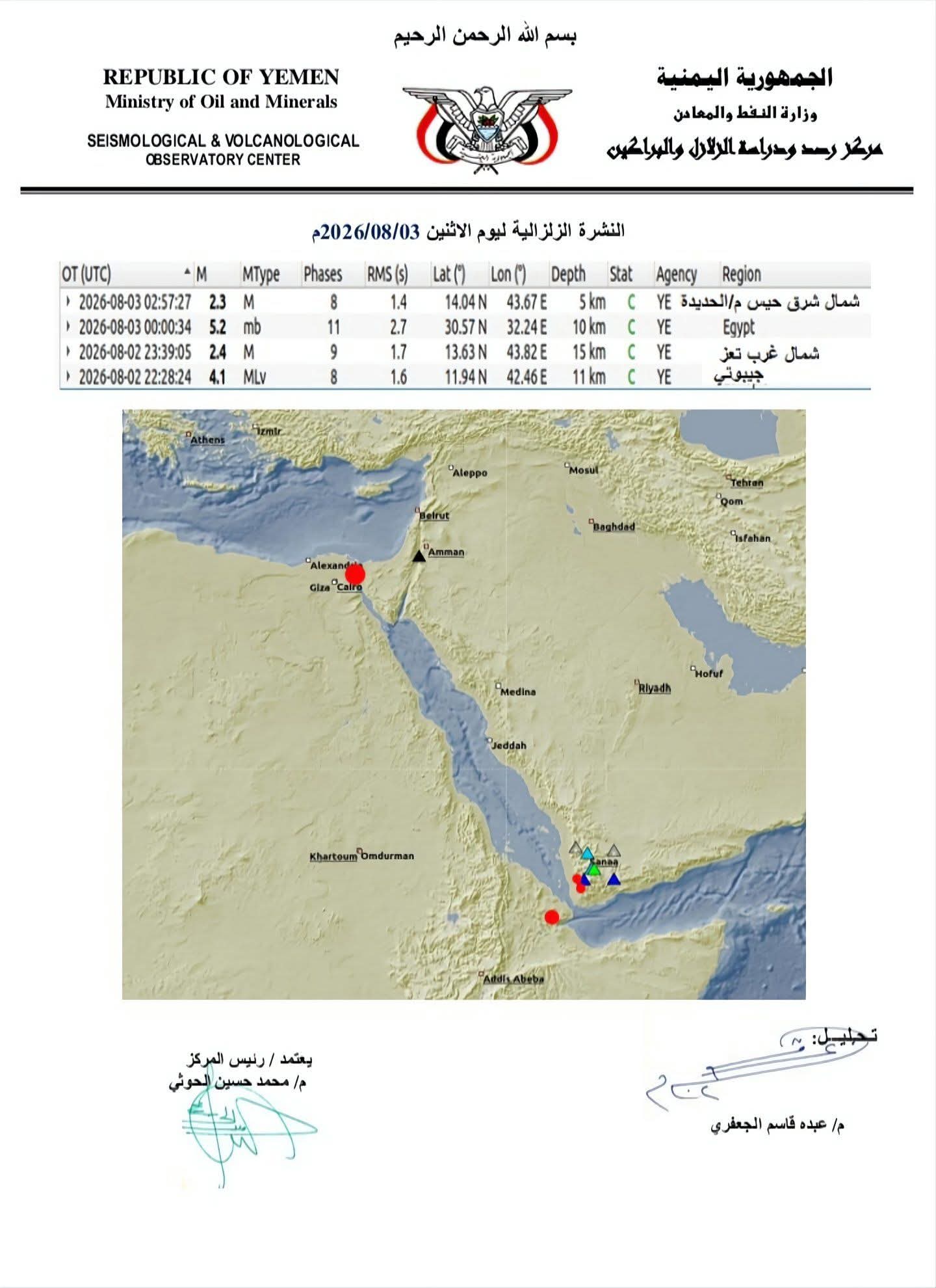 تسجيل ثلاث هزات أرضية من محافظتي الحديدة وتعز 3 FB IMG 1785857998346
