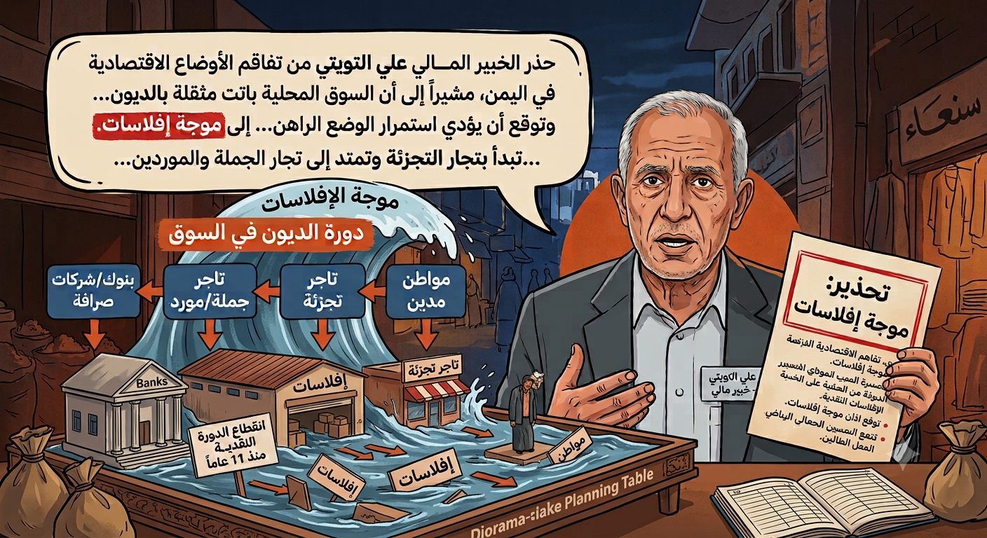 خبير مالي يحذر من موجة إفلاسات في اليمن بسبب تفاقم الديون 1 1790101464880