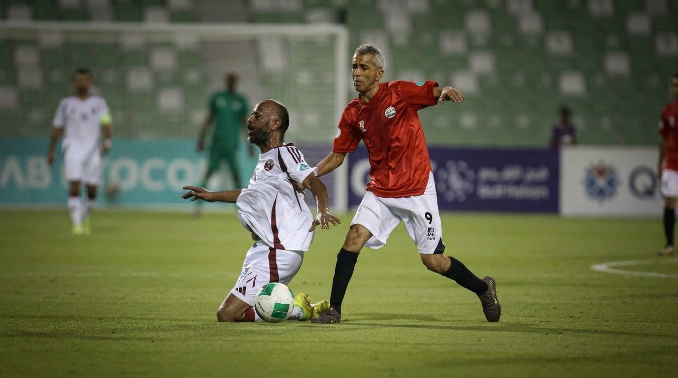 منتخب القدامى يخسر مباراته الثانية أمام قطر في بطولة الخليج 1 1793463457819